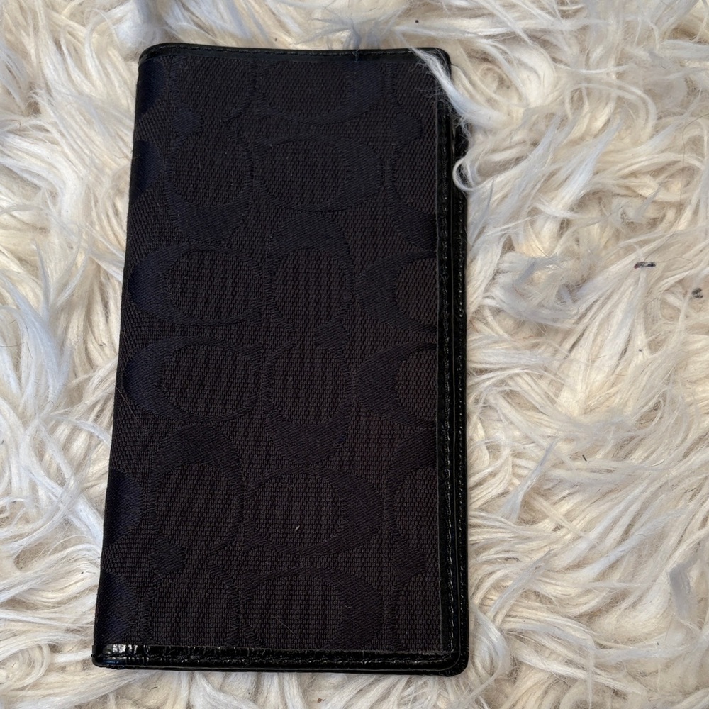 Black Signature Pattern Coach cheque book